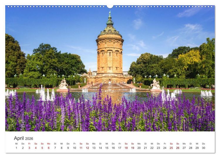 Produktbild: Der Mannheimer Wasserturm (hochwertiger Premium Wandkalender 2026 DIN A2 quer), Kunstdruck in Hochglanz