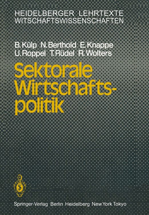 Produktbild: Sektorale Wirtschaftspolitik