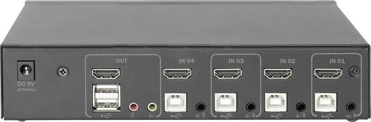 Produktbild: Digitus DS-12880 4+1 Port KVM-Umschalter HDMI 3840 x 2160 Pixel