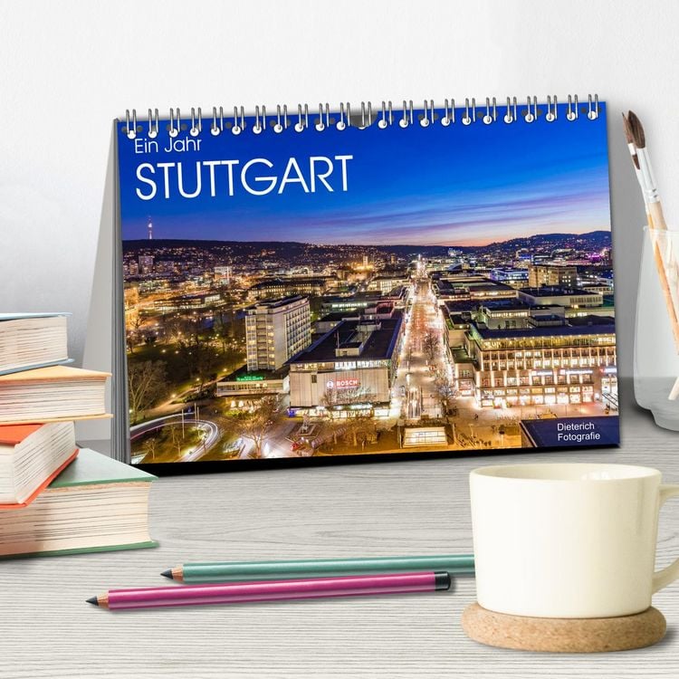 Produktbild: Ein Jahr STUTTGART (Tischkalender 2026 DIN A5 quer), CALVENDO Monatskalender