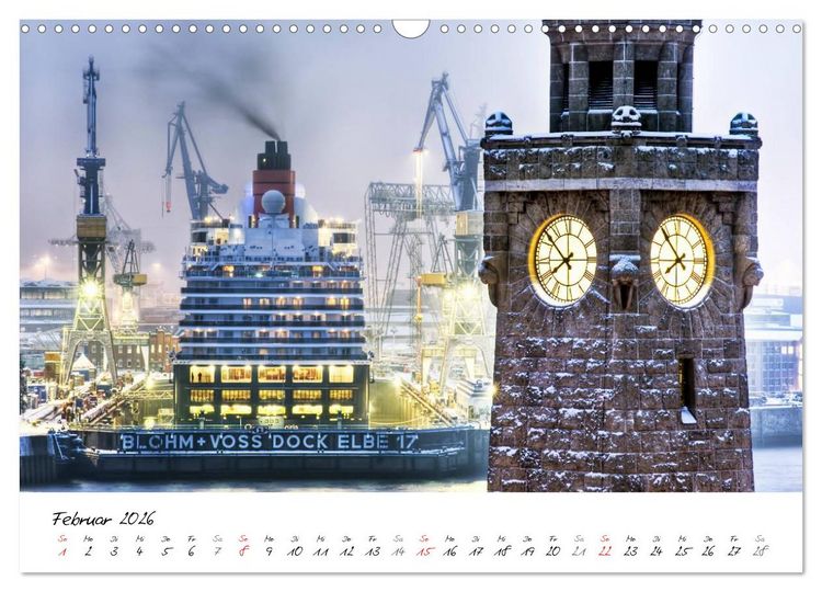 Produktbild: Mit Hamburg durchs Jahr 2026 (Wandkalender 2026 DIN A3 quer), CALVENDO Monatskalender