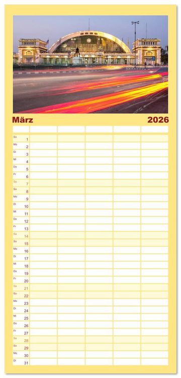 Produktbild: Familienplaner 2026 - BANGKOK Hauptstadt von Thailand mit 5 Spalten (Wandkalender, 21 x 45 cm) CALVENDO