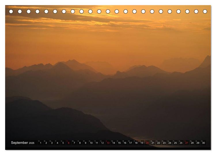Produktbild: Magische Bergwelt, zwischen Sonnenaufgang und Sonnenuntergang (Tischkalender 2026 DIN A5 quer), CALVENDO Monatskalender