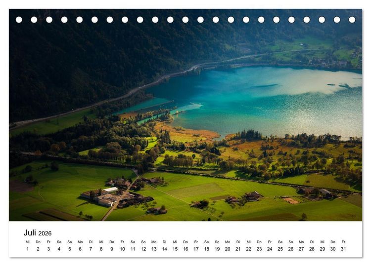 Produktbild: Wunderwelt Schweiz (Tischkalender 2026 DIN A5 quer), CALVENDO Monatskalender