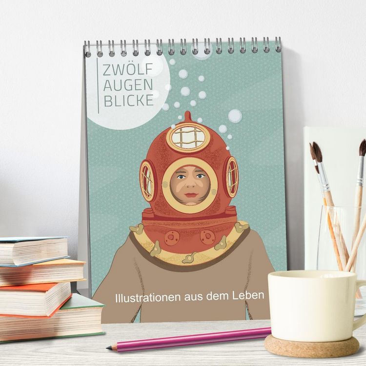 Produktbild: Zw&ouml;lf Augenblicke - Illustrationen aus dem Leben (Tischkalender 2026 DIN A5 hoch), CALVENDO Monatskalender