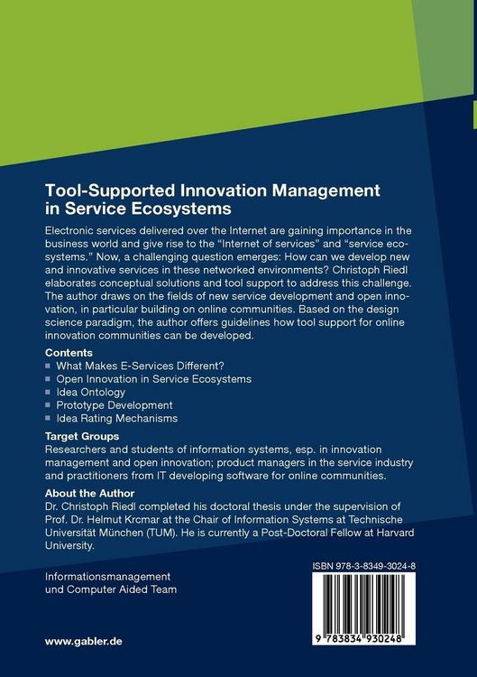 Produktbild: Tool-Supported Innovation Management in Service Ecosystems