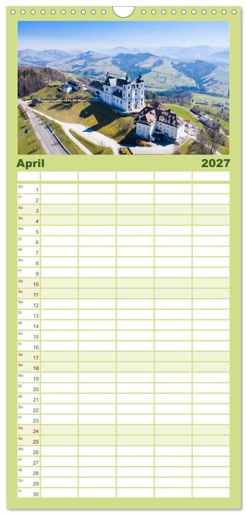 Produktbild: Familienplaner 2027 - Wundersch&ouml;nes &Ouml;sterreich mit 5 Spalten (Wandkalender, 21 x 45 cm) CALVENDO