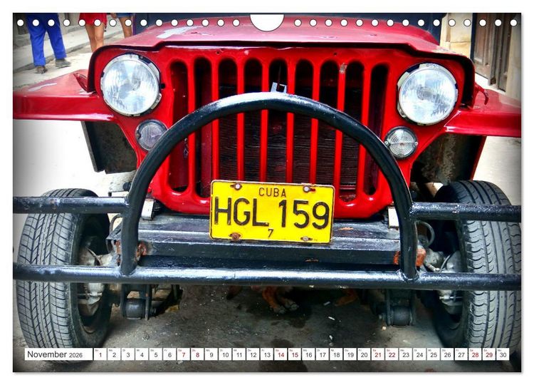 Produktbild: Willys Jeep - Eine amerikanische Legende auf Kuba (Wandkalender 2026 DIN A4 quer), CALVENDO Monatskalender
