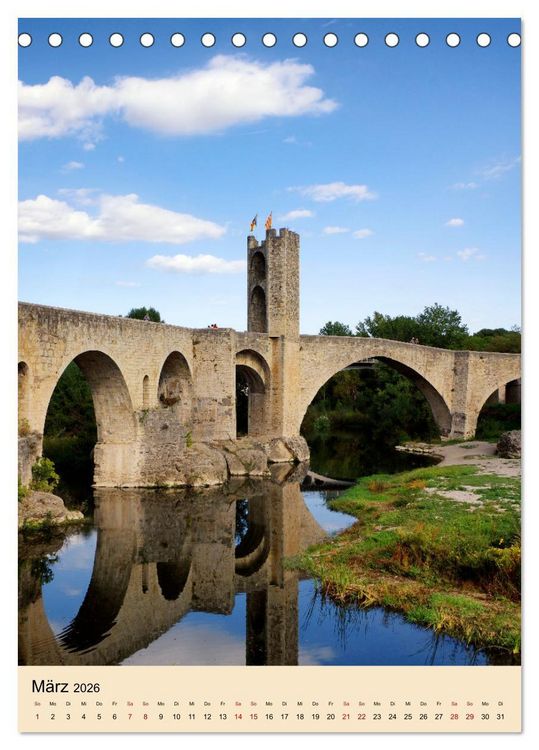 Produktbild: Besal&uacute; - Mittelalter im Hinterland der Costa Brava (Tischkalender 2026 DIN A5 hoch), CALVENDO Monatskalender