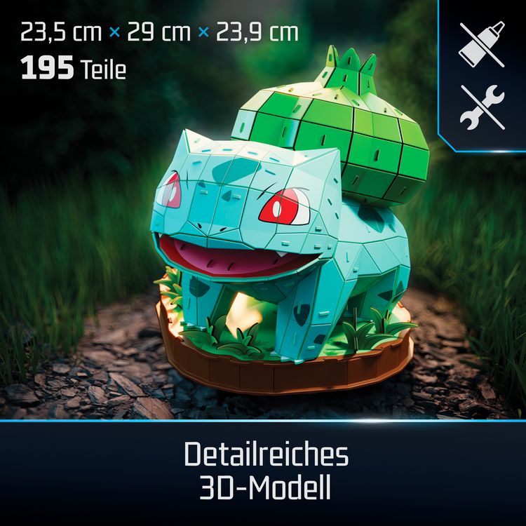 Produktbild: 4D Build - Pok&eacute;mon Bisasam - detailreiches 3D-Puzzle