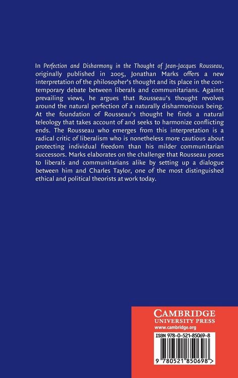 Produktbild: Perfection and Disharmony in the Thought of Jean-Jacques Rousseau