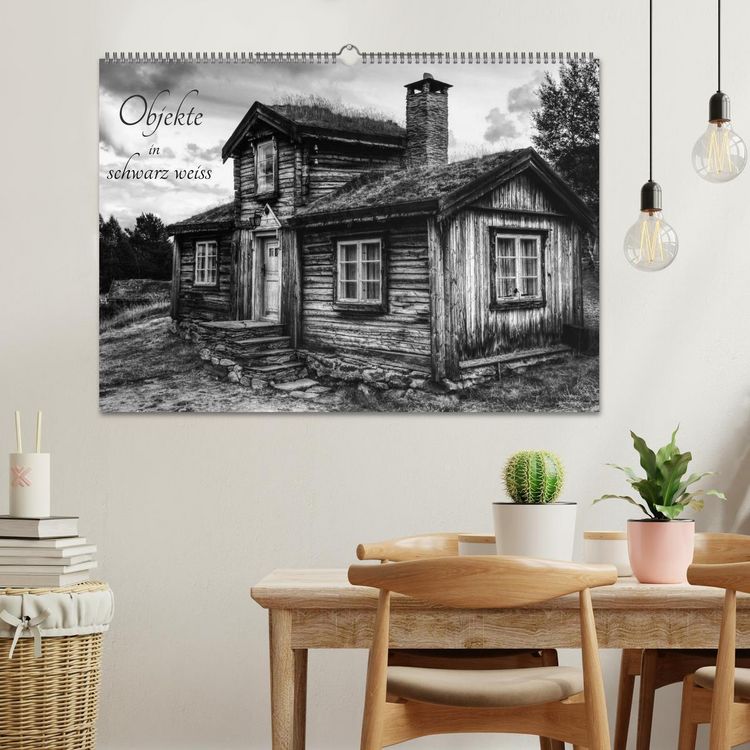 Produktbild: Objekte in schwarz weiss (Wandkalender 2026 DIN A2 quer), CALVENDO Monatskalender