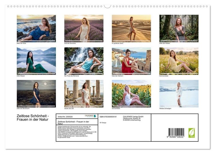Produktbild: Zeitlose Sch&ouml;nheit - Frauen in der Natur (hochwertiger Premium Wandkalender 2027 DIN A2 quer), Kunstdruck in Hochglanz
