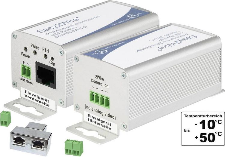 Produktbild: Renkforce RF-2979162 Netzwerkverl&auml;ngerung 2-Draht Reichweite (max.): 400 m 1 St. 100 MBit/s ohne PoE-Funktion
