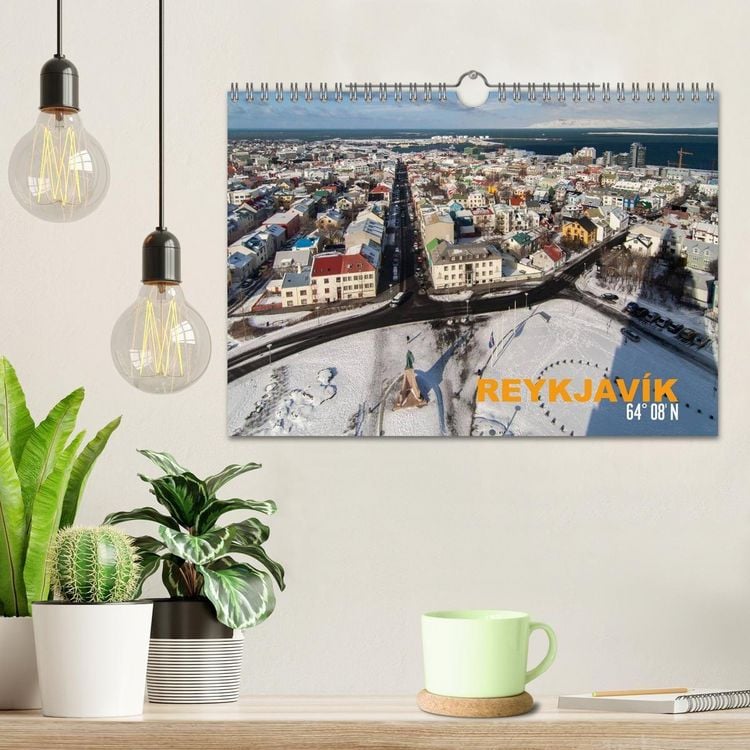 Produktbild: Reykjav&igrave;k 64&deg; 08' N (Wandkalender 2027 DIN A4 quer), CALVENDO Monatskalender