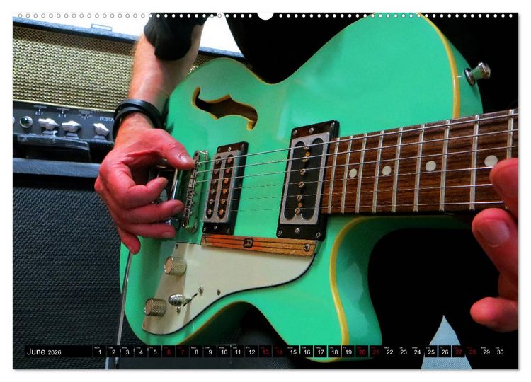 Produktbild: Guitars and Amps - Let's Rock (High Quality Premium Wall Calendar 2026 DIN A2 landscape),CALVENDO 12 Month Wall Calendar