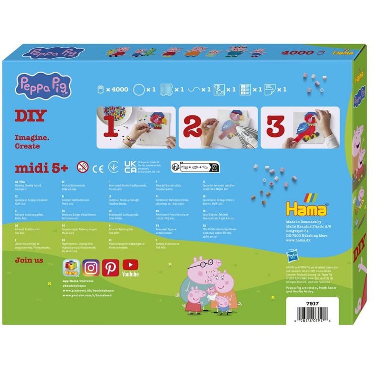 Produktbild: Hama 7917 - Peppa Pig Mobile, Geschenkpackung mit ca. 4000 B&uuml;gelperlen midi 5+ und Zubeh&ouml;r