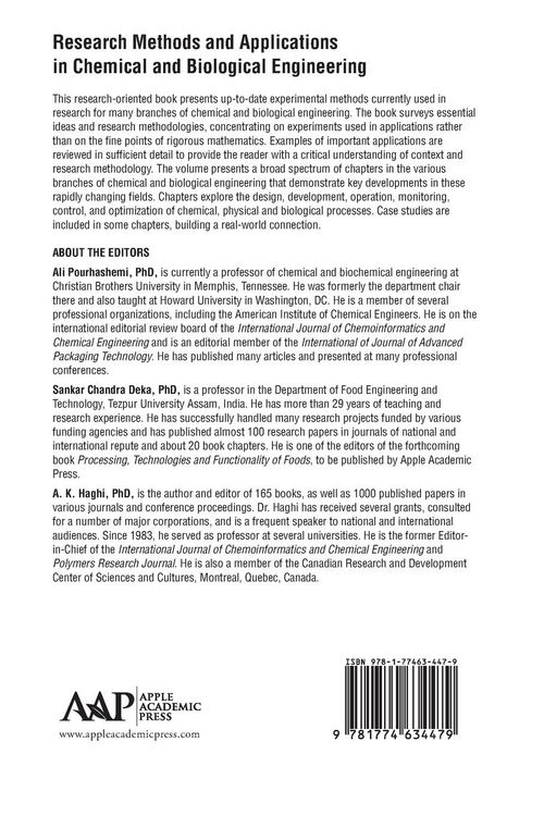 Produktbild: Research Methods and Applications in Chemical and Biological Engineering