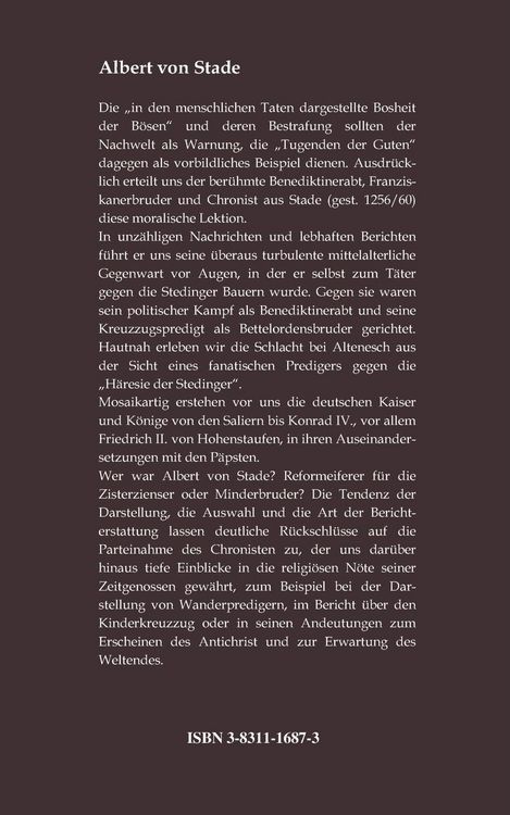 Produktbild: Die Weltchronik des Albert von Stade
