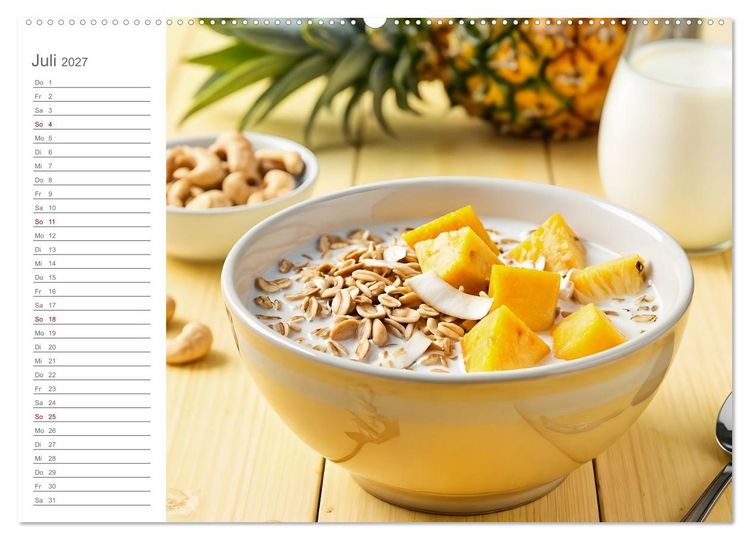 Produktbild: MorgenM&uuml;sli - Ein Jahr voller Farbe und Genuss (hochwertiger Premium Wandkalender 2027 DIN A2 quer), Kunstdruck in Hochglanz