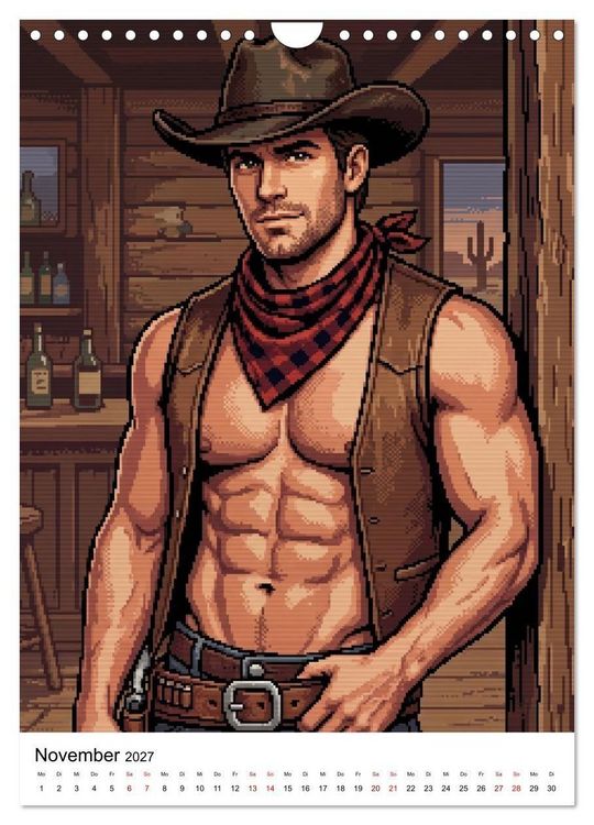 Produktbild: 8-Bit Adonis &ndash; Das Jahr in Pixeln (Wandkalender 2027 DIN A4 hoch), CALVENDO Monatskalender