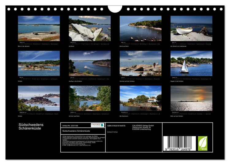 Produktbild: S&uuml;dschwedens Sch&auml;renk&uuml;ste (Wandkalender 2026 DIN A4 quer), CALVENDO Monatskalender