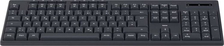 Produktbild: hama 00173055 Funktastatur "WK-200", kabellos, Batterie, 8 Media-Tasten, Schw., QWERTZ DE