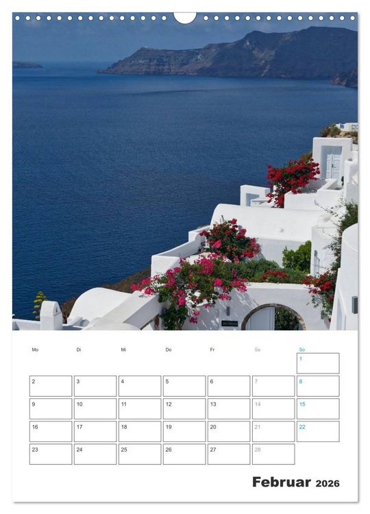 Produktbild: Santorin - Trauminsel Griechenlands (Wandkalender 2026 DIN A3 hoch), CALVENDO Monatskalender