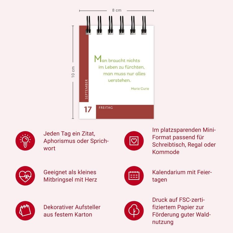 Produktbild: 365 Zitate von Frauen Mini-Geschenkkalender 2027