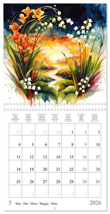 Produktbild: Magie des quatre saisons (Calendrier mural carr&eacute; 2026 30x30 cm) Calendrier double avec une page pour vos prises de notes
