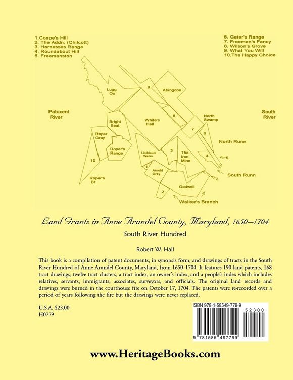 Produktbild: Land Grants in Anne Arundel County, Maryland, 1650-1704