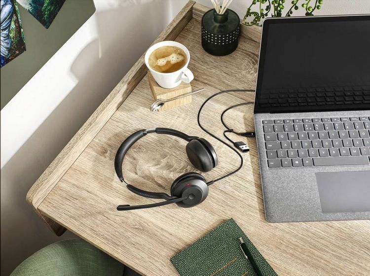 Produktbild: Jabra Evolve2 30 SE On Ear Headset kabelgebunden Stereo Schwarz Mikrofon-Rauschunterdr&uuml;ckung, Noise Cancelling Headset Telefon