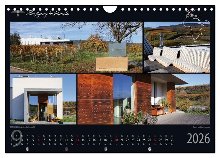 Produktbild: Wein & Architektur 2026 (Wandkalender 2026 DIN A4 quer), CALVENDO Monatskalender