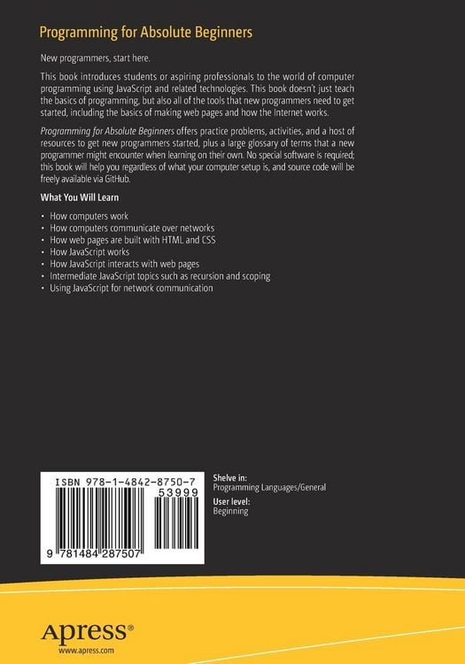 Produktbild: Programming for Absolute Beginners