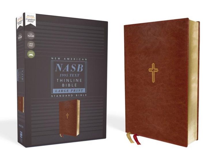 Produktbild: NASB, Thinline Bible, Large Print, Leathersoft, Brown, Red Letter, 1995 Text, Comfort Print