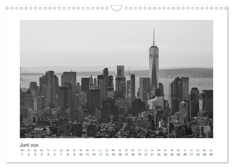 Produktbild: New York in schwarz weiss (Wandkalender 2026 DIN A3 quer), CALVENDO Monatskalender