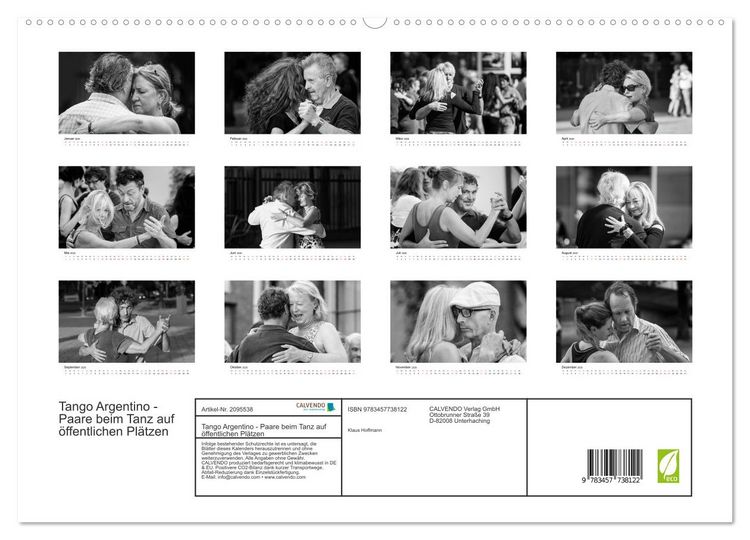 Produktbild: Tango Argentino - Paare beim Tanz auf &ouml;ffentlichen Pl&auml;tzen (hochwertiger Premium Wandkalender 2026 DIN A2 quer), Kunstdruck in Hochglanz