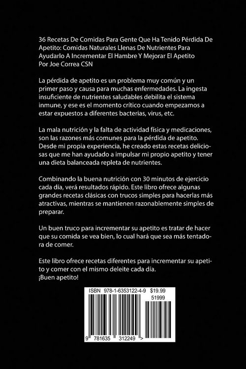 Produktbild: 36 Recetas De Comidas Para Gente Que Ha Tenido P&eacute;rdida De Apetito