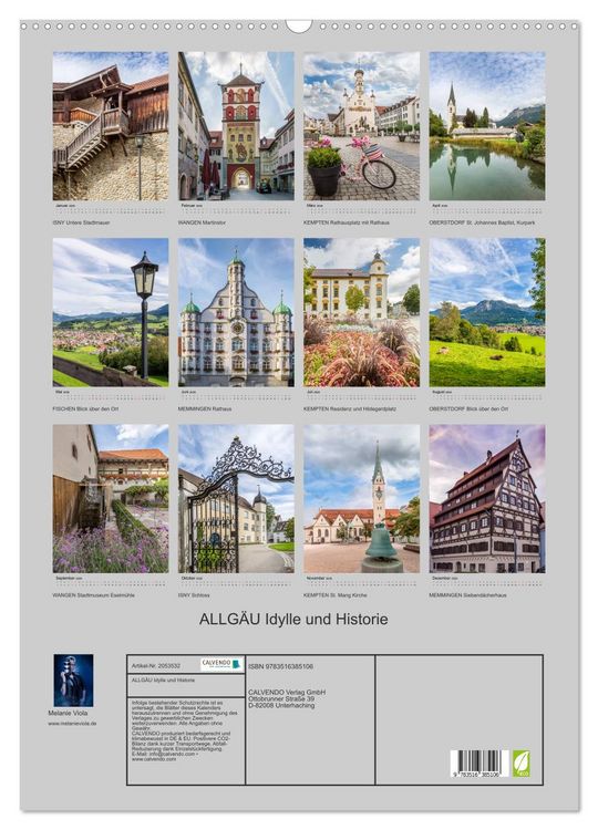 Produktbild: ALLG&Auml;U Idylle und Historie (Wandkalender 2026 DIN A2 hoch), CALVENDO Monatskalender