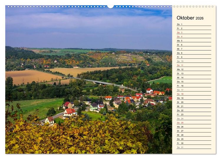 Produktbild: Saale-Unstrut - Region aus Wein und Stein (hochwertiger Premium Wandkalender 2026 DIN A2 quer), Kunstdruck in Hochglanz
