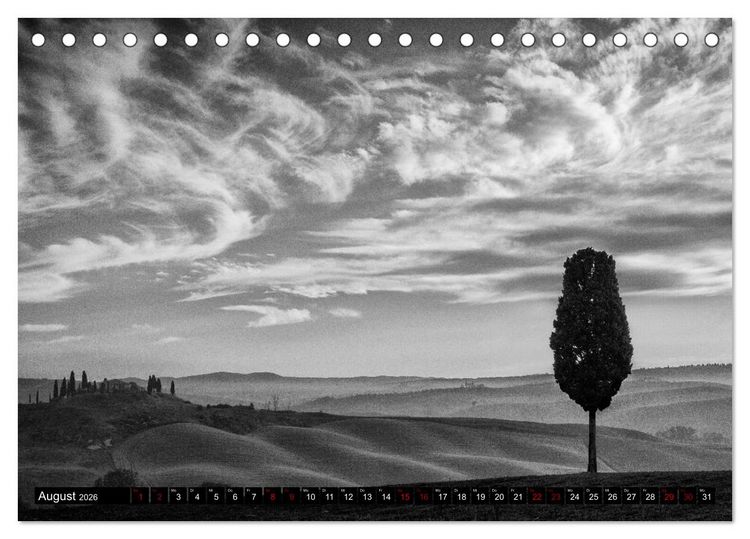 Produktbild: Toscana - monocromatico (Tischkalender 2026 DIN A5 quer), CALVENDO Monatskalender
