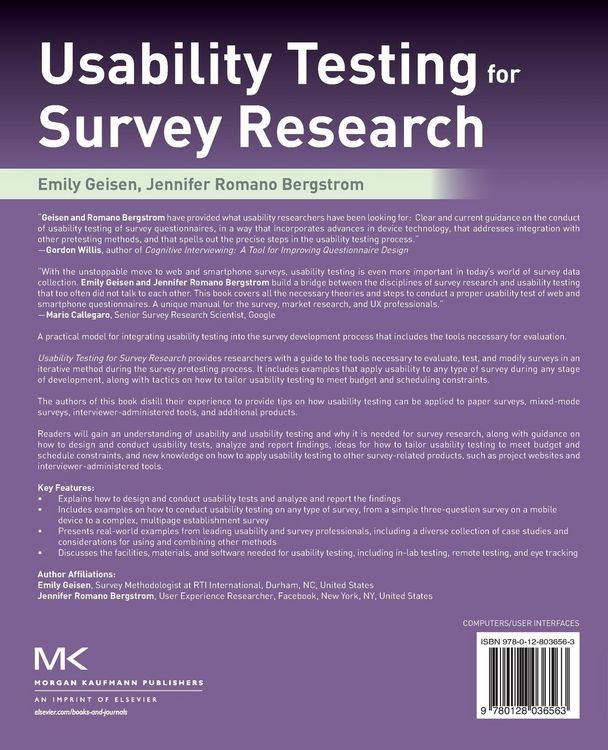 Produktbild: Usability Testing for Survey Research