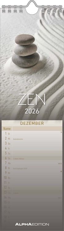 Bild vom Artikel Streifenplaner Mini Zen 2026 - Streifen-Kalender 9,5x33 cm - Harmonie und Achtsamkeit - Wandplaner - Küchenkalender - Alpha Edition vom Autor Alpha Edition