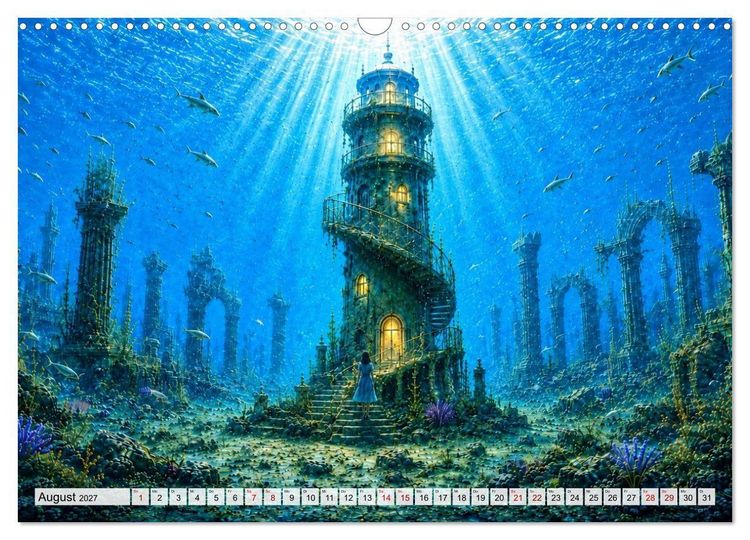 Produktbild: Versunkene Welten &ndash; Mystische Tiefen zwischen Traum und Ewigkeit (Wandkalender 2027 DIN A3 quer), CALVENDO Monatskalender