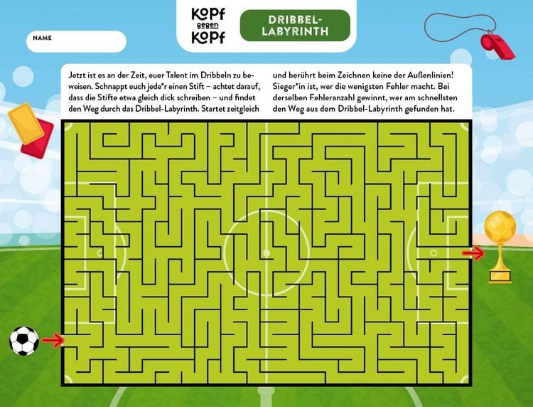 Produktbild: Der ultimative Spielblock: Kopf gegen Kopf &ndash; Fu&szlig;ball: Ran an den Ball!