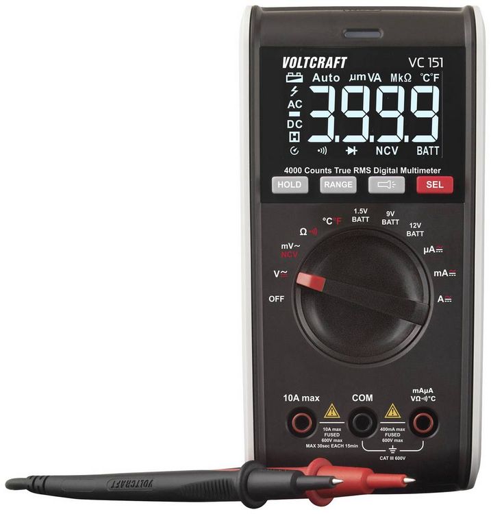 Produktbild: VOLTCRAFT VC151 Hand-Multimeter digital CAT III 600V Anzeige (Counts): 4000