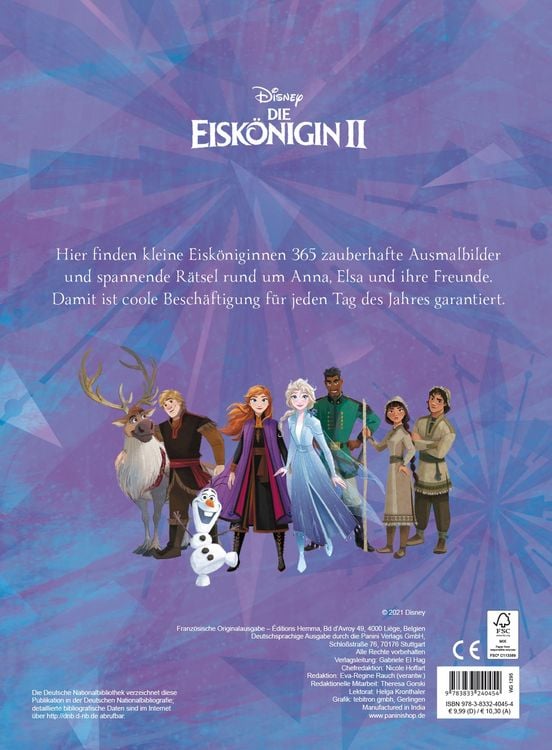 Produktbild: Disney Die Eiskönigin 2: 365 Tage Mal- und Rätselspaß
