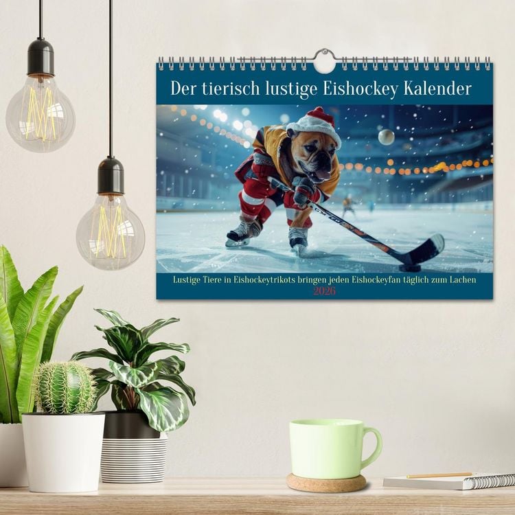 Produktbild: Der tierisch lustige Eishockey Kalender (Wandkalender 2026 DIN A4 quer), CALVENDO Monatskalender