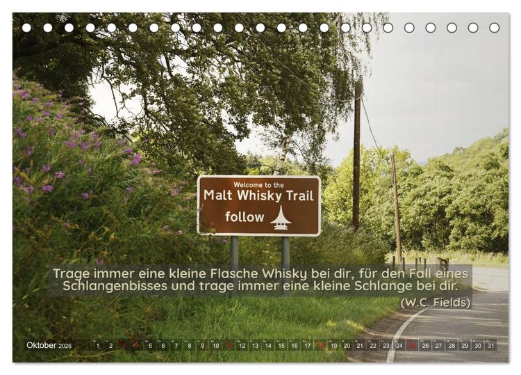 Produktbild: Whisky-Spr&uuml;che (Tischkalender 2026 DIN A5 quer), CALVENDO Monatskalender
