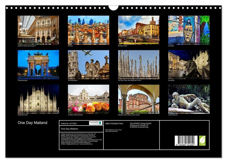 Produktbild: One Day Mailand (Wandkalender 2027 DIN A3 quer), CALVENDO Monatskalender